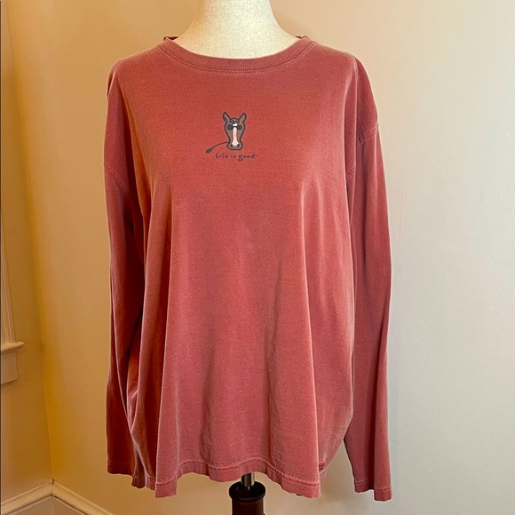 Life is Good Women’s XL Red Long Sleeve Horse Graphic Tee 100% Cotton - Picture 1 of 4